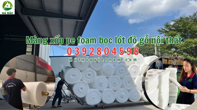 Màng xốp pe foam bọc lót đồ gỗ nội thất, công ty sản xuất màng xốp pe foam bọc lót đồ gỗ nội thất xuất khẩu tại Bắc Ninh